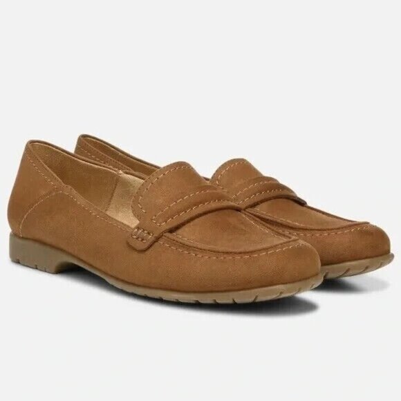 Naturalizer Shoes - Naturalizer Women's Dannah Slip-On Camel Tan Suede Loafers Flats NEW 6 M